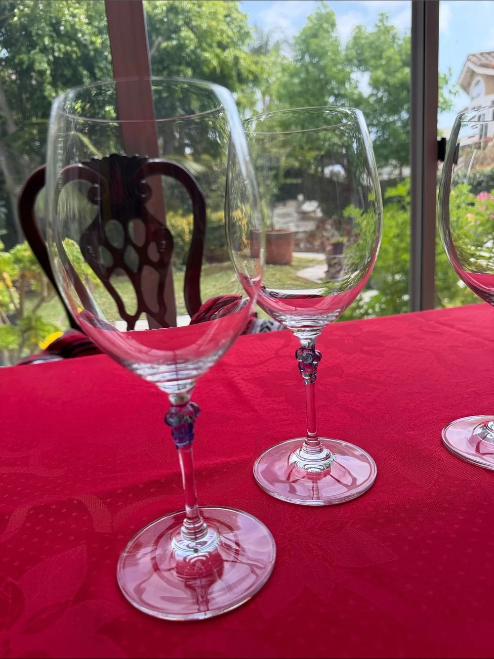 Set of 4 Mikasa Chablis Purple Grape Stem Wine Glasses